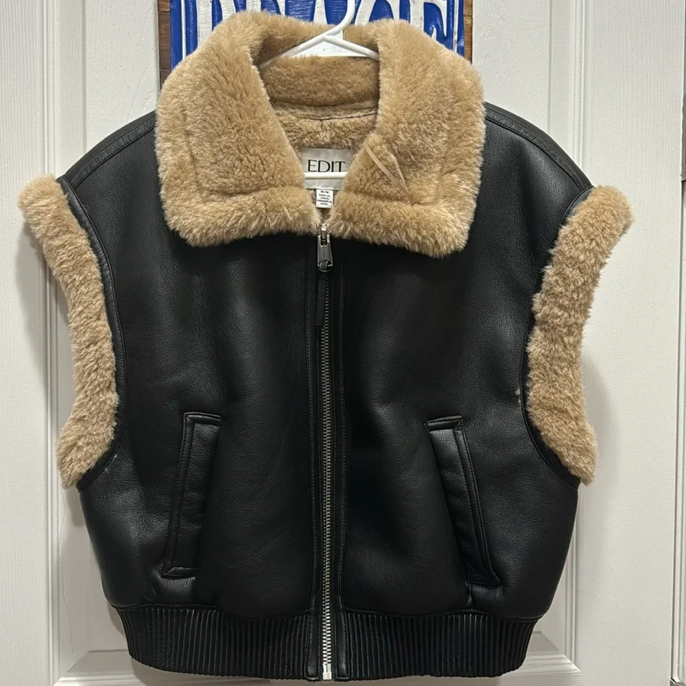 Jason Wu Shearling-lined bomber vest faux leather M - Picture 9 of 16